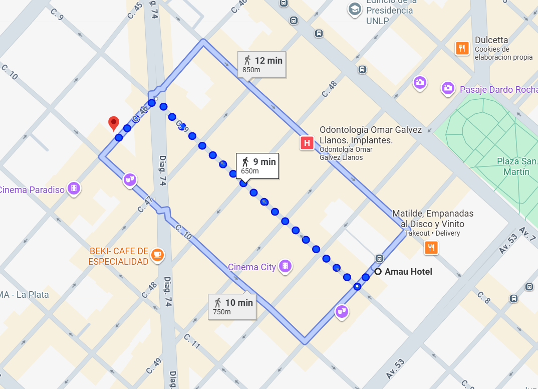 Mapa hacia Cheverry La Plata